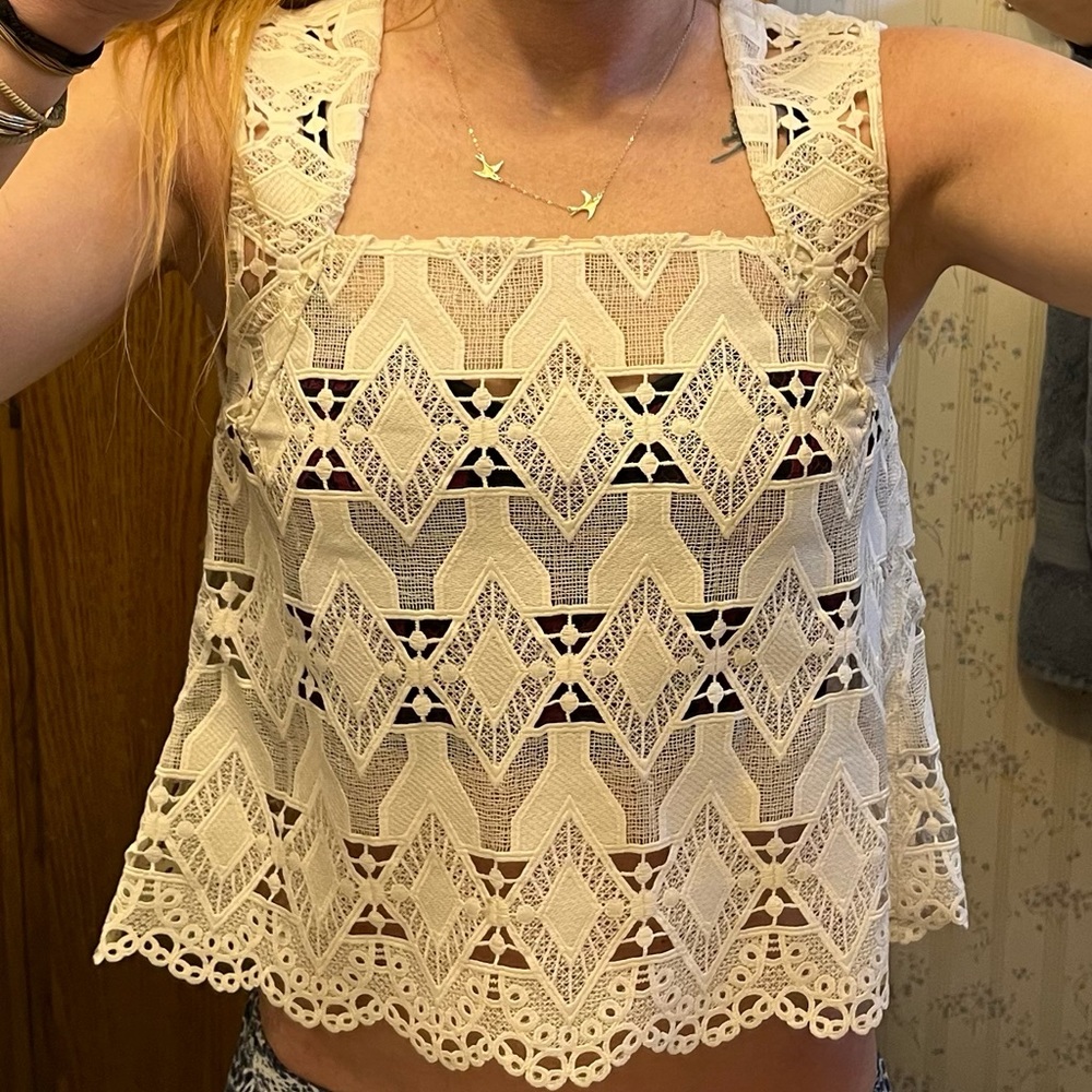Maje sleeveless lace top. Size 1